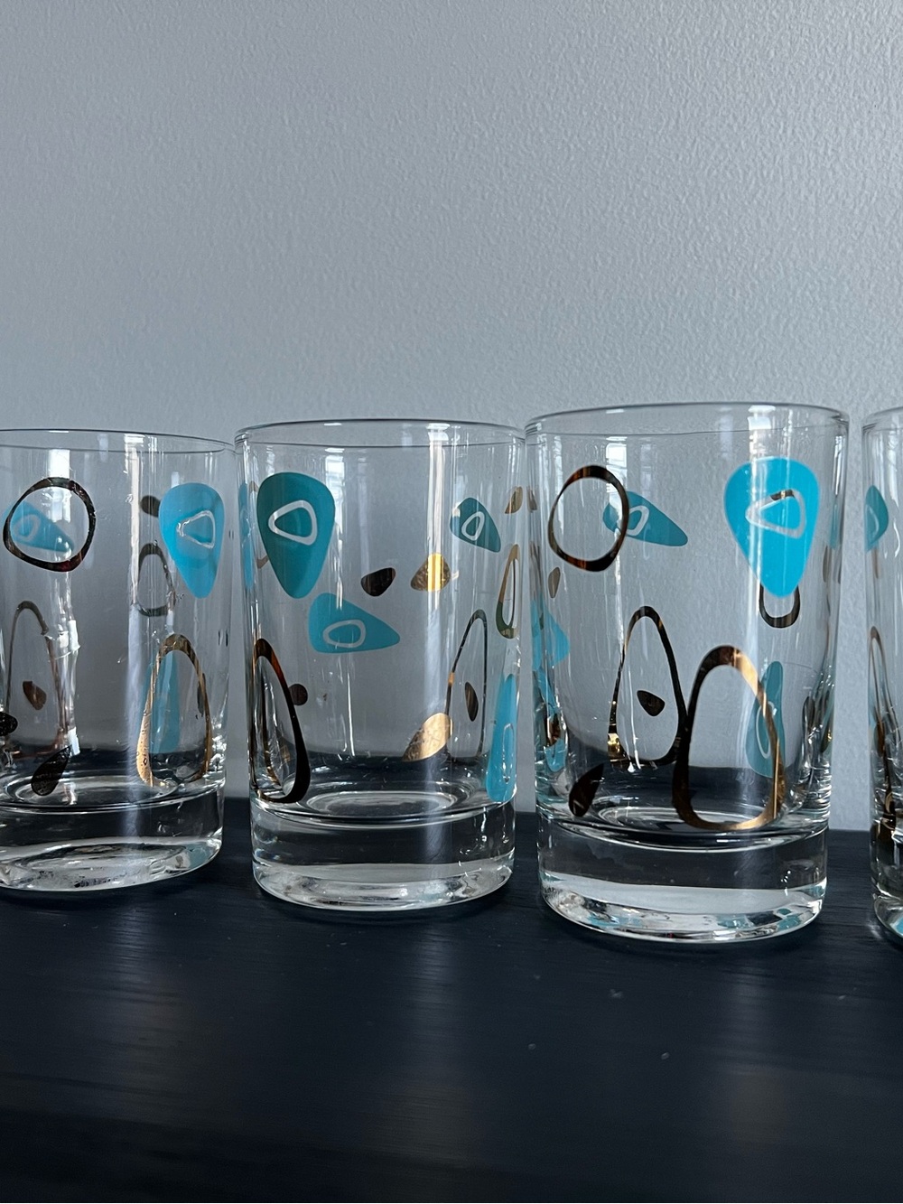 Federal Amoeba Boomerang Mid-Century Modern Glass Tumblers